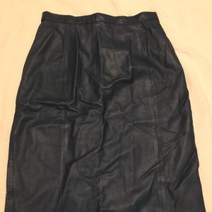 Blue leather skirt size 9/10
